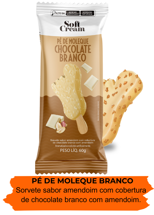 pé de moleque de branco